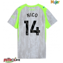 Camiseta Manchester City Nico Gonzalez #14 Tercera Equipación para mujer 2025-26 manga corta